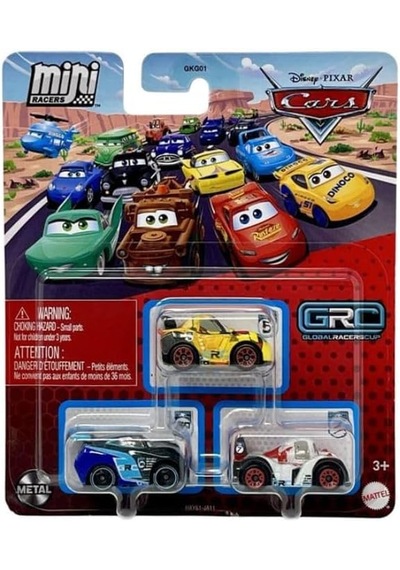 Disney Pixar Cars - Üçlü Mini Racers - Jackson Storm & Miguel Camino & Shu Todoroki Çok Renkli