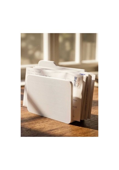 Beyaz Masaüstü Evrak Düzenleyici Organizer - A4 Zarf Ve Klasör Toparlayıcı Stant 12x4x10 Cm