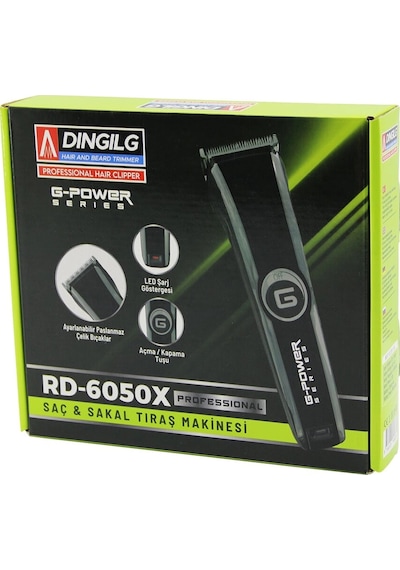 Saç Sakal Kesme - Traş Makinesi Fiş Şarjlı Led Gösterge Ayarlı Bıçak 0.1-05mm Rd-6050x G-powerg-plus