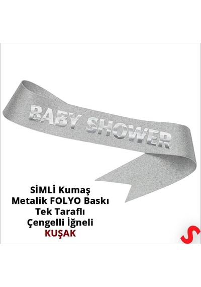 Baby Shower Taç Ve Kuşak Seti - Gümüş