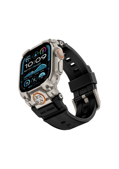 Watch Ultra 49mm Uyumlu Mohseven İwatch Armor Silikon Kordon Titanyum-siyah