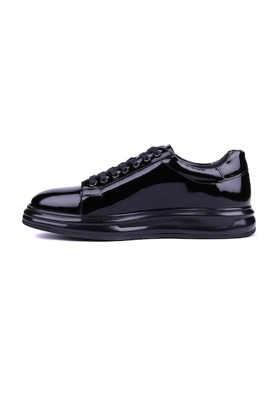 Fosco - Hakiki Rugan Deri Siyah Renk Erkek Sneaker - 3240-1521 Siyah