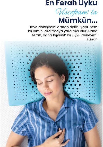Viscofoam Aroma Terapi Hava Kanallı Ortopedik Yastık Visco Yastık Okyanus Esintisi 60x40x16cm