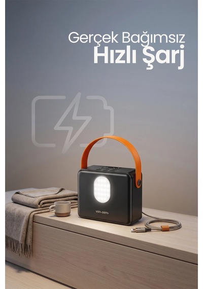 Ven-dens Vd-pb077 120000 Mah 22.5 W Hızlı Şarj Powerbank, Çoklu Çıkış, Aynı Anda 4 Cihaz, Siyah