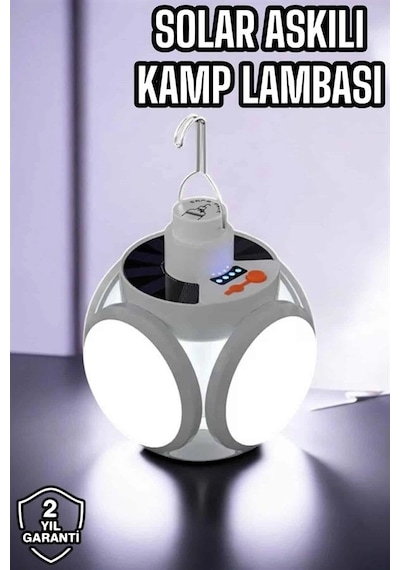 Güneş Enerjili Solar Aydınlatma Kamp Çadır Lambası Şarjlı Ampül Led Şarjlı El Feneri Işıldak Çok Renkli 08786917