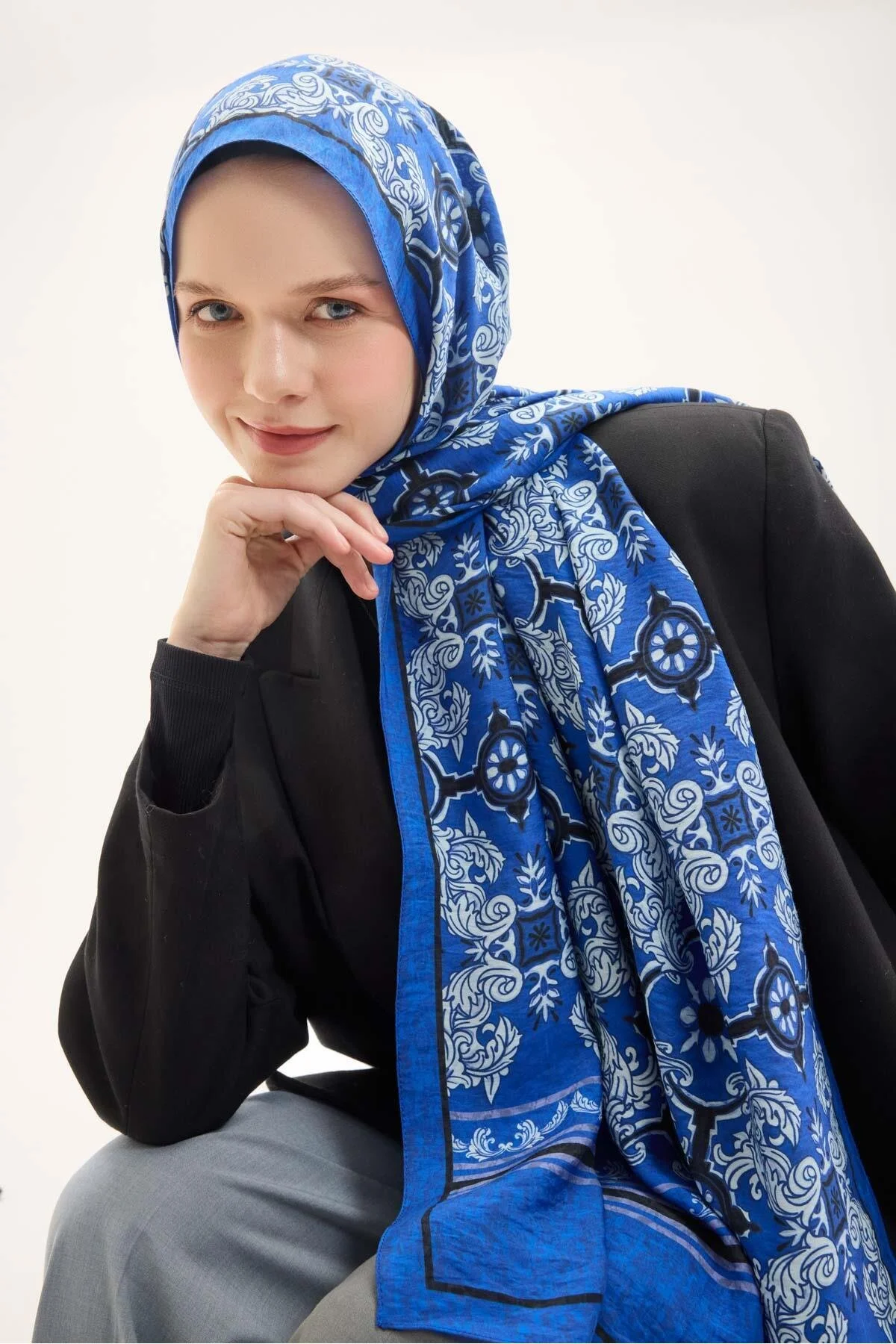 Silk Home Mayda Şal 81019-04 Saks mavi