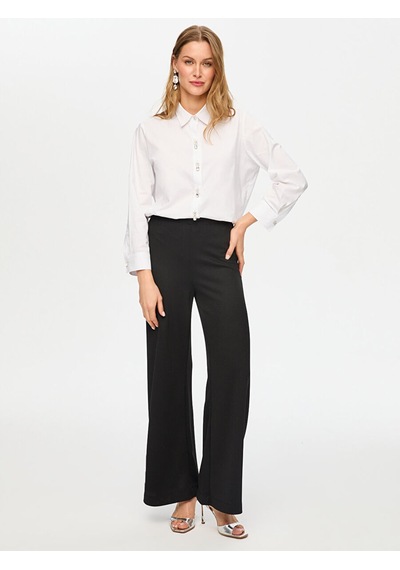 Faik Sönmez Beli Lastikli Triko Görünümlü Wide Leg Fit Pantolon S26pnt032 Us26pnt03210 Siyah Faik Sönmez Beli Lastikli Triko Görünümlü Wide Leg Fit Pantolon S26pnt032 Us26pnt03210 Siyah
