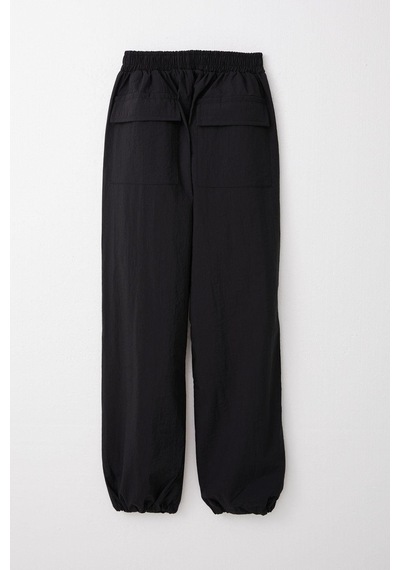 Breeze Kız Çocuk Paraşüt Jogger Paça Pantolon 6-12 Yaş, Siyah Siyah