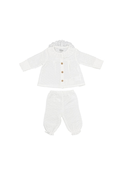 Tiffany Baby & Kids Tiffany Baby Müslin Newborn Pure Theme Hırka 2'li Takım 10135 Ekru