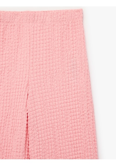 Koton Bürümcük Kumaş Geniş Paça Pantolon Pembe 7wkg40078ak Gül