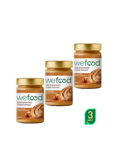 Wefood Süt Karamelli Fıstık Ezmesi 300 Gr 3'lü 8683347037131