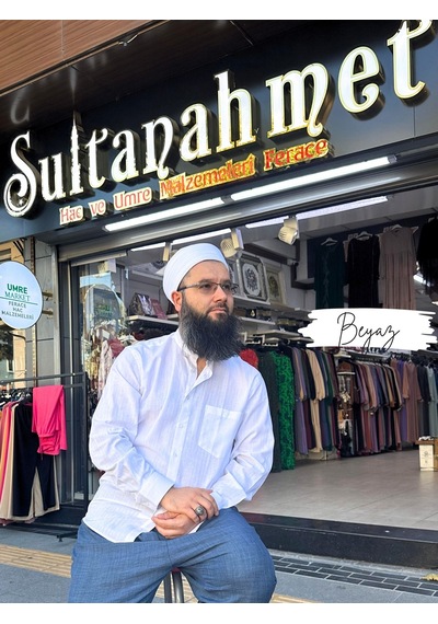 Tam Düğme Keten Erkek Gömlek