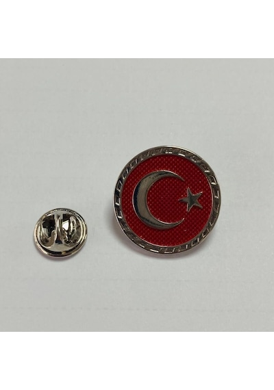Asyabayrak, Gri Çerçeveli Türk Bayraklı Yaka Rozeti, Griçerçevelirozet Tek Renk