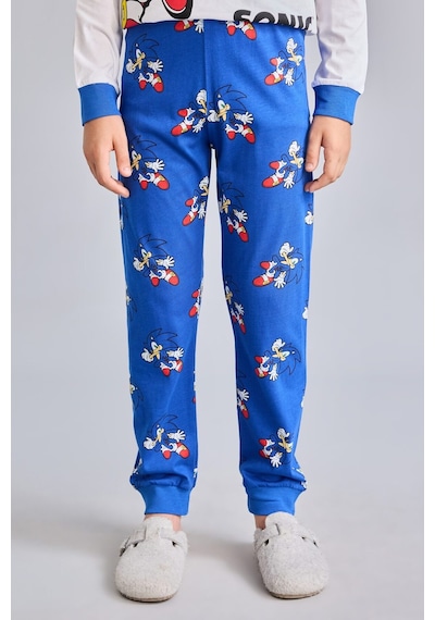 Defacto Sonıc The Hedgehog Baskılı Uzun Kollu Üst Jogger Fit Alt 2li Pijama Takımı Erkek Çocuk I1682a826auwt34 Beyaz-wt34