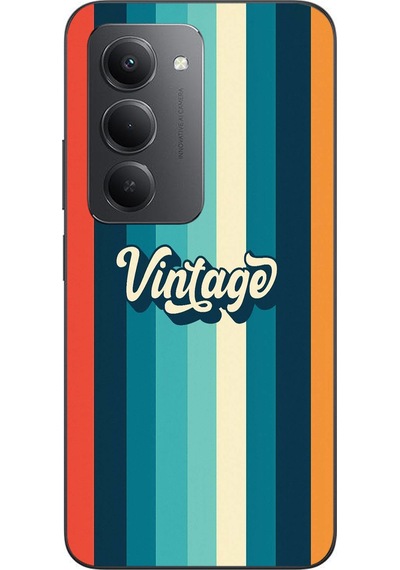 Redmi 15 Uyumlu Vintage Baskılı Silikon Kılıf Renkli