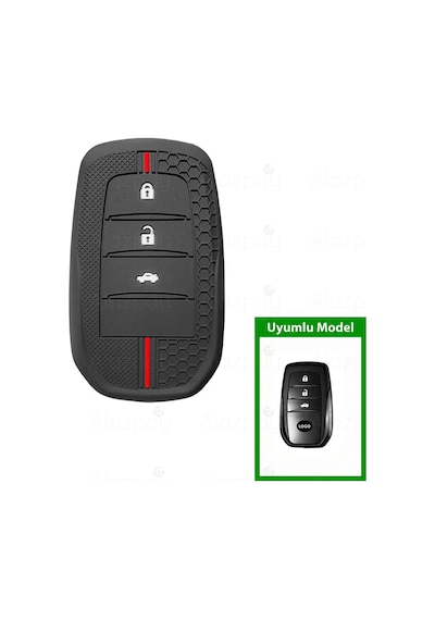 Toyota Ch-r Corolla Cross Yaris Cross Prius Rav4 Camry Prado Kapalı Silikon Desenli Anahtar Kılıfı