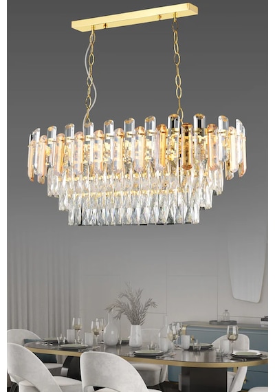 Yaren Yemek Odası Taşlı Avize 7226-p56-8x-dw Gold