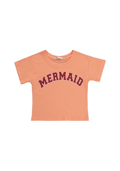 Civil Girls Mermaid Baskılı 2-5 Yaş Tişört - Pudra Somon