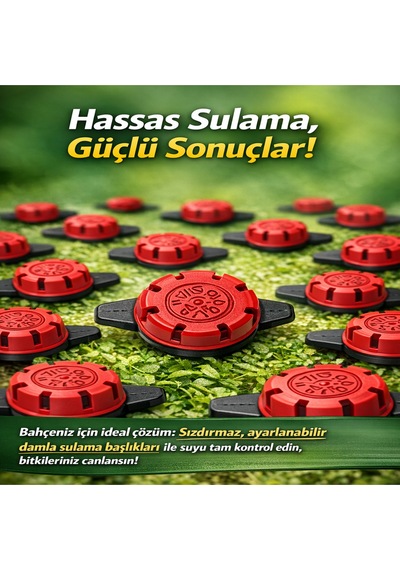 16 Mm Damla Sulama Damlatıcı 300 Adet Kırmızı Küçük Boy Damlama Ucu