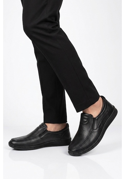 Voyager Erkek Siyah Hakiki Deri Hafızalı Rahat Taban Şık Smart Casual Ayakkabı Loafer M741 M
