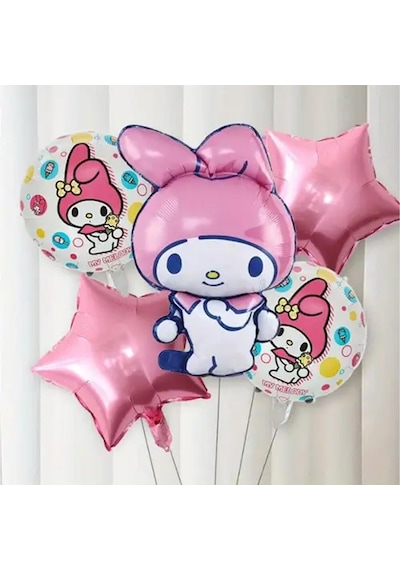 Vıp Yüksek Kalite 15 Adet My Melody Folyo Balon Full Set My Melody Konsept Balon My Melody Balon Pembe