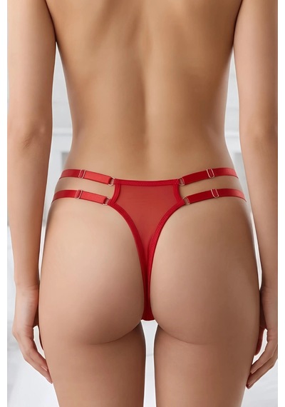 Angbutik Ayarlanabilir Çift Lastikli Kırmızı Tanga Tm1496