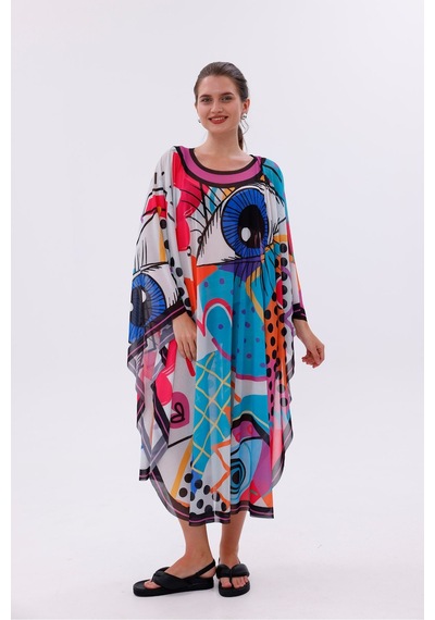 Tarzını Seç Kimono Pareo - Tesettür Pareo - Fethiye Model 240x135 Cm Çok Renkli