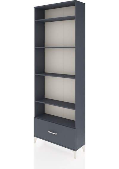 Arges Dolap 5 Raflı Tek Çekmeceli 88x30x243 Antrasit-antrasit Antrasit