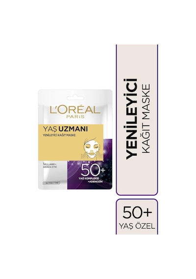 L'Oreal Paris Paris Yaş Uzmanı Yenileyici Kağıt Maske 50+ L'Oreal Paris Paris Yaş Uzmanı Yenileyici Kağıt Maske 50+