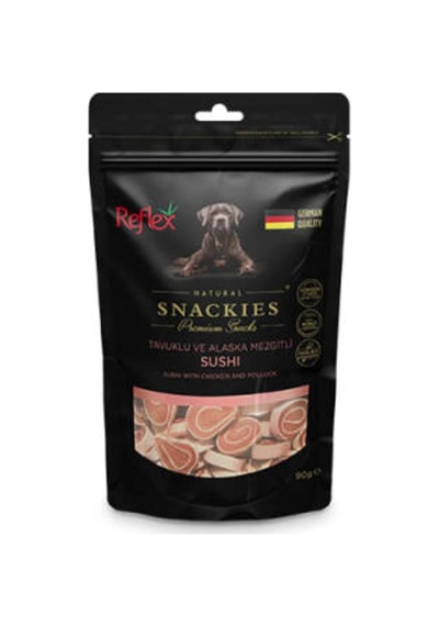Reflex Snackies Natural Tavuklu Ve Alaska Mezgitli Sushi Tahılsız Köpek Ödül Maması, 90 Gr