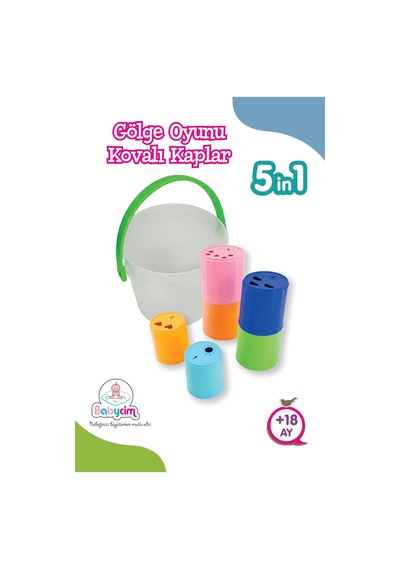 Gölge Oyunu Kovalı Kaplar 5 İ 1 Arada Eğitici Aktivite Banyo Kum Ve Kule Oyuncağı 18 Ay+