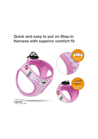 Vest Göğüs Tasması Air-mesh Pembe-puantiye 3xs & Gezdirme Tasması M Çok Renkli