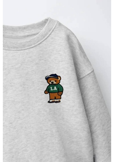 Poala Kids Gri Bear Sweatshirt