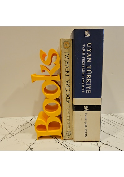 Kitap Tutucu Books Yazılı 3d - Sarı -