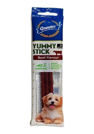 Gnawlers Yummy Meaty Biftek Aromalı Köpek Ödül Çubuğu 20gr