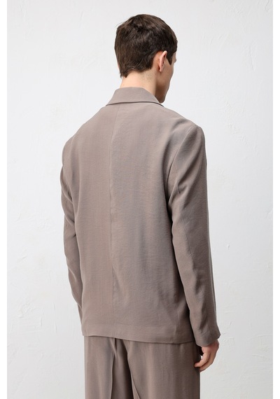 Antioch Modal Karışımlı Relaxed Fit Erkek Blazer Ceket Vizon