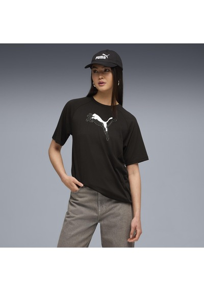 Puma Evostrıpe Graphic Tee Kadın Yetişkin T-shirt SIYAH