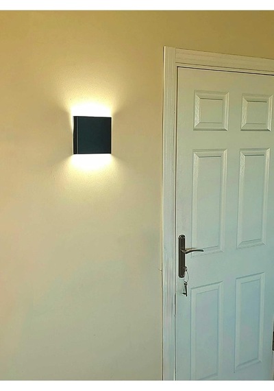 Dekoratif Çift Yönlü Duvar Aplik - 4w - Siyah Kasa - 19x17cm 6500k Beyaz İşık 6500k Beyaz Işık Diğer