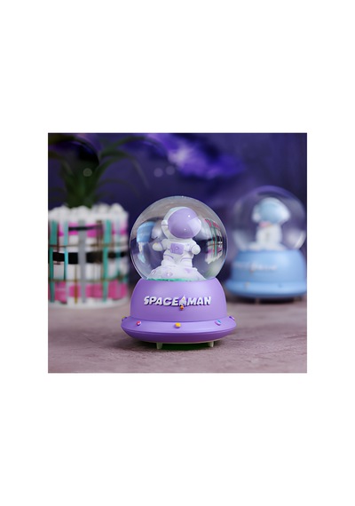 5 Adet Küçük Astronot Işıklı Kar Küresi Mini 9 Cm Dekoratif Masaüstü Snow Globe Astronot Figürlü