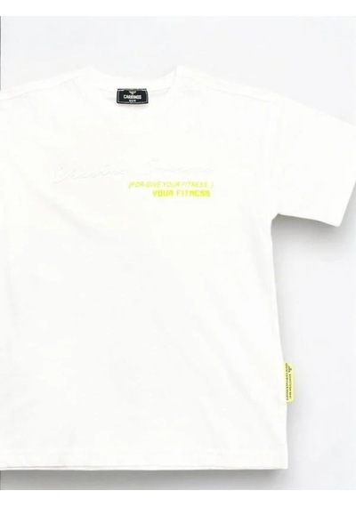 Carinos Erkek Çocuk Dreams Kabartma Yazılı Pamuklu Tshirt-14172 Beyaz