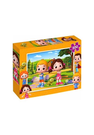 200 Parça Sevimli Çocuklar Puzzle Yüksek Baskı Kaliteli Renkli Ve Eğlenceli 33 X 48 Cm Puzzle