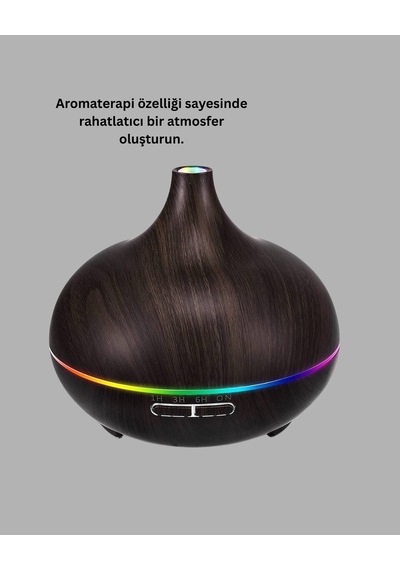 Northcity Led Işıklı Sessiz Çalışan Soğuk Buhar Nemlendirici - Aromaterapi Ve Gece Lambası
