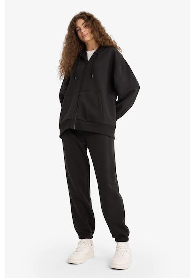DeFacto Standart Fit Kalın Jogger Eşofman Altı Bel Paça Lastikli Basic Düz Uzun Boy S7370AZ24WNBK81