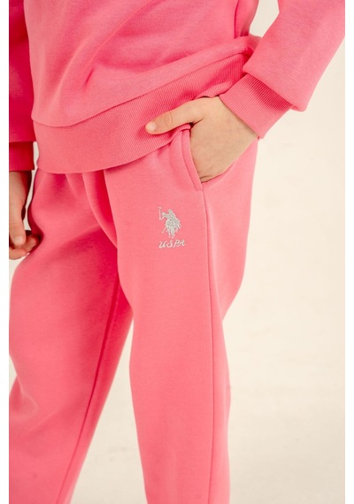 U.S. Polo Assn. Kız Çocuk Nakışlı Pembe Uzun Kol Eşofman Takımı Us2723-c-v1 Us2723-c-v1