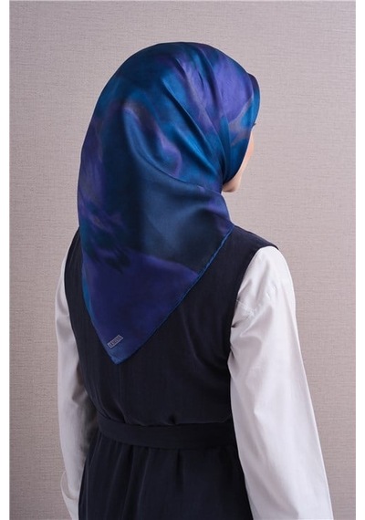 Armine Saf İpek Twill Eşarp 9606d 51 Gri - Siyah