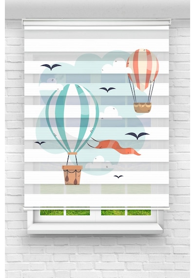 Perdeoutlet38 Baskılı Renkli Uçan Balonlar Dijital Baskılı Zebra Perde-cocuk Odası-stor Perde Model:tyccd34cf194c4d28ff6b3200 Çok Renkli