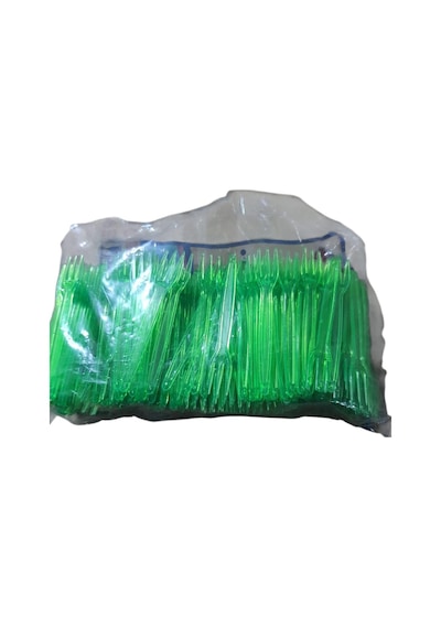 Cips Çatalı Lüks Plastik 3 Uçlu 8,5 Cm Boy Paketler 500 Lü Ve Tek Renktir Turuncu
