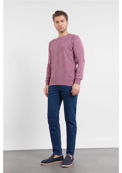 İmza Gül Kurusu Polo Yaka Uzun Kol Cepsiz Slim Fit Casual Pamuklu Triko Kazak 1012255130 Gülkurusu