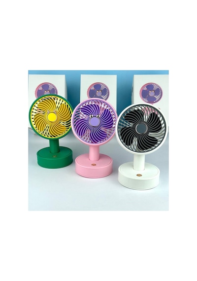 Mini El Fan Masaüstü Yeni Nesil Vantilatör 3 Kademeli Masaüstü Fan Şarjlı Sogutucu