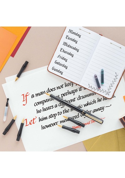 Manuscript Deluxe Kaligrafi Kalemi Seti Sola Kesik 6'lı Karton Ku